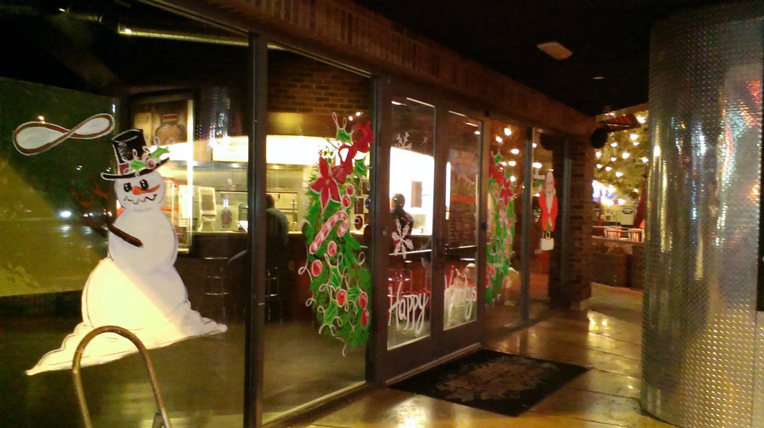 Full window painting theme - Pizza Rock Downtown Las Vegas